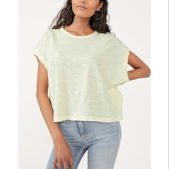 NWT Free People You Rock Tee / Lime Spritz - Picture 2 of 7